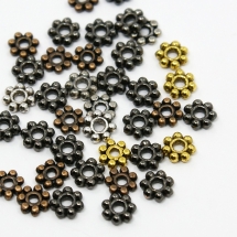 Бусины-Разделители, Бижутерный Сплав, Цветок, Цвет: Микс, Размер: 4.5х1мм, Отверстие 1мм, 20г/около 160шт, (УТ0027741)