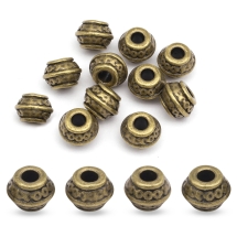 Бусины-Разделители Бижутерный Сплав, Рондель, Цвет: Бронза, Размер: 9х7мм, Отверстие 3.5мм, (УТ0027676)