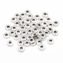 Бусины-Разделители, Бижутерный Сплав, Форма Пончик, Античное Серебро, 6х2мм, Отверстие 2.5мм, (УТ0027704)