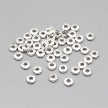 Бусины-Разделители Бижутерный Сплав, Форма Пончик, Серебро, 6х2мм, Отверстие 2.5мм, (УТ0027702)