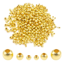 Бусины-Разделители Железные Круглые, Золото, 2~5мм, Отверстие 1~2мм, (УТ0027754)