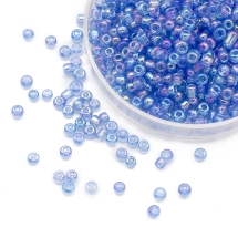 Бисер Китайский 12/0, Прозрачный Радужный (TCR), Цвет: Синий 166, Круглый, (УТ0028007)