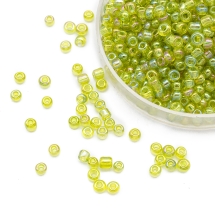 Бисер Китайский 12/0, Прозрачный Радужный (TCR), Цвет: Зеленый 164, Круглый, (УТ0028004)