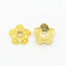 Шапочки для Бусин Металлические, Цветок, Цвет: Золото, Размер: 10х4мм, Отверстие 1мм, (УТ0028020)