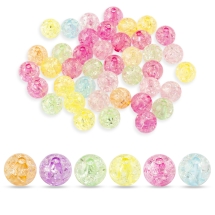 Бусины Акрил "Битое Стекло", Имитация, Круглые, Цвет: Разноцветный, Диаметр: 10мм, Отверстие 2мм, около 45шт/25г, (УТ0028139)