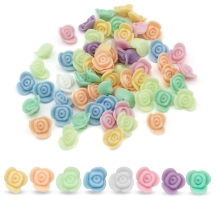 Намистини Акрил Непрозорі, Квітка, Колір: Мікс, Розмір: 15х8мм, Отвір: 1.5мм, близько 100шт/50г, (УТ0028130)