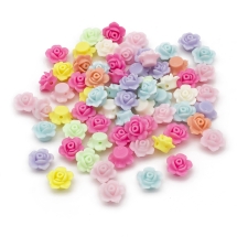 Бусины Акрил Непрозрачные, Цветок, Микс, 13х8мм, Отверстие: 2мм, около 110шт/50г, (УТ0028169)