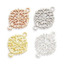 Конектор Квітка Біжутерний сплав, 2 отвори, Колір: Мікс, Розмір: 13х18х2мм, Отвір 1мм, (УТ0028199)
