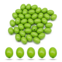 Бусины Акрил Непрозрачные, Овальные, Цвет: Зеленый, Размер: 12х9мм, Отверстие 1.5мм, около 42шт/25г, (УТ0028643)