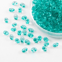 Бисер Preciosa Twin 01165, Прозрачный, Размер: 2,5х5мм, Цвет: Морская Волна (УТ0027092)