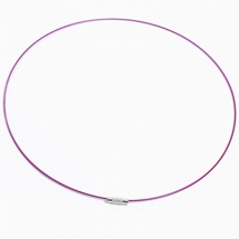 Основа для Ожерелья, Проволока Нержавеющая Сталь, винтовая Застежка из Латуни, Цвет: Фиолетовый, Длина 45см, Толщина 1мм, (УТ0029134)