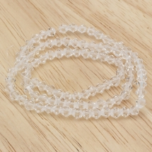 Бусины Граненые Биконус 4мм, Прозрачное Стекло, Цвет: Бесцветный, Диаметр: 4мм, Отв-тие 1мм, около 70шт/26см/нить, (УТ0029280)