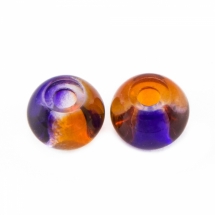 Шармы Евробусины Стеклянные, Лакированные, Рондель, Цвет: Индиго, Размер: 12~13х9мм, Отверстие 3мм, (УТ0028951)