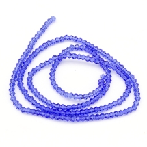 Бусины Австрийский Хрусталь, Имитация, Стекло, Граненые Биконус, Цвет: Синий, Размер: 2х3мм, Отв-тие: 0.5мм, около 180 шт/38см/нить, (УТ0029291)