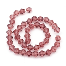 Бусины Австрийский Хрусталь, Имитация, Стекло, Граненые Биконус, Цвет: Сиреневый, Размер: 6х6мм, Отв-тие: 1мм, около 50шт/30см/нить, (УТ0029295)