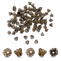 Конус Шапочки для Бусин, Железные, Цвет: Бронза, Размер: 6х4.5мм, Отверстие 1мм, (УТ0029175)