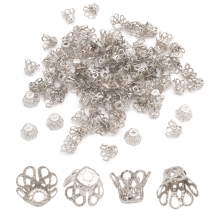 Конус Шапочки для Намистин, Залізні, Платина, 8х6мм, Отвір 1.5мм, (УТ0029180)