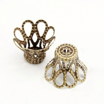 Конус Шапочки для Бусин, Железные, Цвет: Бронза, Размер: 12х8мм, Отверстие 1.5мм, (УТ0029181)