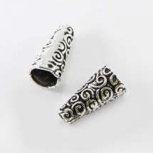 Конус Шапочки для Бусин, Металеві, Колір: Античне Срібло, Розмір: 18х9мм, Отвір 2мм, (УТ0029215)