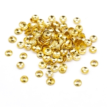 Шапочки для Бусин, Латунь, Круглі, Золото, 3х0.8мм, Отвір 1мм, близько 150шт/3г, (УТ0029216)