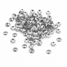 Шапочки для Бусин, Латунь, Круглі, Колір: Платина, Розмір: 3х0.8мм, Отвір 1мм, близько 170шт/3г, (УТ0029217)