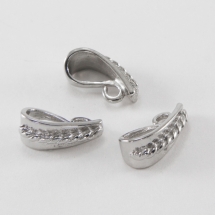 Держатель Бейл с петелькой, Латунь, Цвет: Платина, Размер: 14х6мм, Отверстие 3.5мм, (УТ0029258)