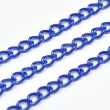 Цепь с Гальваникой, Витое Плетение, Железо, Цвет: Синий, Звено: 5х3мм, Толщина 1мм, (УТ0029460)