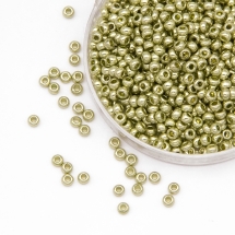 Бисер 18154 Чешский Preciosa 10/0, Солгель Металлик CSM, Зеленый, Круглый, (УТ0030124)