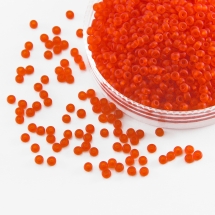 Бісер 90030 Чеський Preciosa 10/0, Прозорий матовий TM, Червоний, Круглий, (УТ0030129)