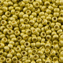 Бисер 18586 Чешский Preciosa 10/0, Металлик Матовый CTMM, Желтый, Круглый, (УТ0031117)