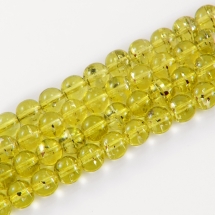 Бусины Стеклянные Волочильные, Круглые, Цвет: Золотистый Y8, Размер: 4мм, Отверстие 1мм, около 200шт/80см/нить, (УТ0031191)