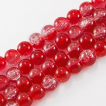 Бусины Стекло Кракле 4мм, Двухцветные, круглые, Цвет: Розовый A43, Диаметр: 4мм, Отв-тие 1мм, около 200шт/80см/нить, (УТ0031238)