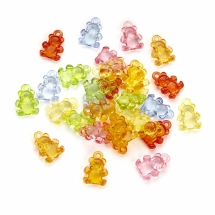 Подвески Акрил, Прозрачные, Мишки, Цвет: Микс, Размер: 20х15мм, Отверстие 2.5мм, ок 32шт/25г, (УТ0030486)