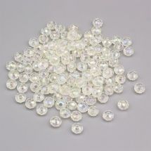 Бусины Акрил Прозрачные АВ-Цвет, Граненые, Рондель, Цвет: Бесцветный, Размер: 8х6мм, Отверстие 2мм, около 100шт/25г, (УТ0030515)