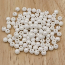 Бусины Акрил АВ-цвет, Непрозрачные, Круглые, Цвет: Белый, Размер: 6мм, Отв. 1.5мм, около 200шт/25г, (УТ0030275)