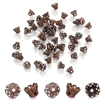 Конус Шапочки для Бусин, Залізні, Колір: Мідь, Розмір: 6х4.5мм, Отвір 1мм, (УТ0030397)