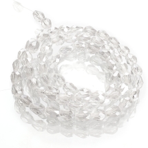 Бусины Стеклянные Капля АВ-Покрытие Граненые, Прозрачные, 7х5мм, Отверстие 1мм, около 62шт/43см/нить, (УТ0030845)