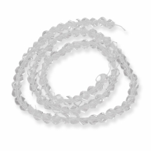 Бусины Стеклянные, Твист, Прозрачные, Цвет: Бесцветный, Размер: 4х4х4мм, Отверстие 1мм, около 100шт/40см/нить, (УТ0030914)