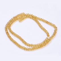 Бусины Стеклянные, Рондель, Прозрачные, Цвет: Золотистый, Размер: Диаметр: 3мм, Толщина: 2мм, Отверстие 0.5мм, 200шт/42см/нить, (УТ0030960)