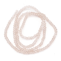 Бусины Стеклянные, Рондель, прозрачные, Цвет: Темно-лососевый, Размер: Диаметр: 3мм, Толшина: 2мм, Отверстие 0.5мм, 190шт/42см/нить (УТ0030962)