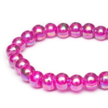 Бусины Гальваника Стекло, АВ-цвет, Окраска Напылением, Круглые, Цвет: Фиолетовый, Диаметр 4~5мм, Отв-тие 1мм, около 220шт/90см/нить, (УТ0031045)