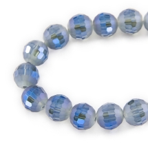 Бусины Стекло с Гальваникой, Граненые, радужные, морозный стиль, Круглые, Синий, Диаметр 10мм, Отв. 2мм, около 72шт/70см/нить (УТ0031465)