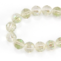 Бусины Стекло с Гальваникой, Граненые, радужные, морозный стиль, Круглые, Молочный, Диаметр 10мм, Отв. 2мм, около 71шт/70см/нить (УТ0031466)