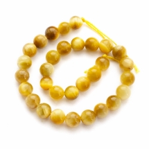 Бусины Натуральный Тигровый Глаз, На нитях, Круглые, Цвет: Желтый, Размер: 6мм, Отверстие 1мм, около 29шт/нить, (УТ0030732)