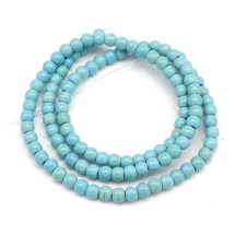 Бусины Синтетическая Бирюза Круглые, Окрашенные, Морская Волна, 4мм, Отверстие 1мм, около 110шт/44см/нить, (УТ0030765)