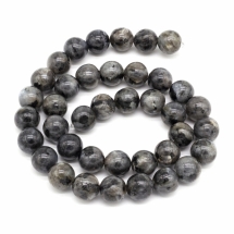 Намистини Натуральний Лабрадорит, На нитках, Круглі, Колір: Сірий Розмір: Діаметр: 10.5мм, Отвір 1.2мм, близько 36шт/нитка, (УТ0030812)
