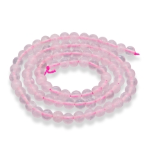 Бусины Натуральный Розовый Кварц, На нитях, Круглые, 4мм, Отверстие 0.8мм, около 80шт/34см/нить, (УТ0030822)