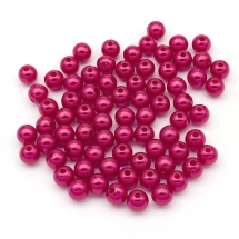 Перли Намистини Акрилові, Глянцеві, Круглі, Колір: Червоний, Розмір: Діаметр 6мм, Отвір 1.5мм, близько 230шт/25г, (УТ0030192)