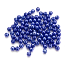 Перли Намистини Акрилові, Глянцеві, Круглі, Колір: Синій роял, Розмір: Діаметр 8 мм, Отвір 2 мм, близько 95шт/25г, (УТ0030217)