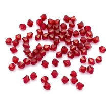 Бусины Акрил Кристалл Биконус, Прозрачные, Граненые, Окрашенные, Цвет: Светло-красный, Размер: 8мм, Отверстие 1мм, около 90шт/25г, (УТ0030533)
